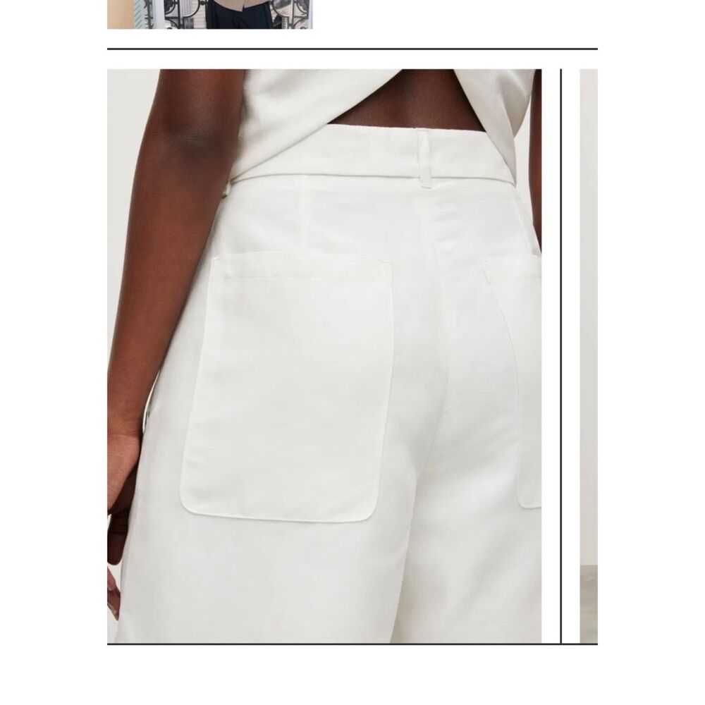 NWT AllSaints Petra Linen Blend Bermuda Shorts Ivory Cream size us 4/UK8